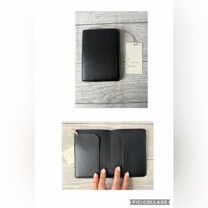 A New Day Passport Case Black Faux Leather NEW